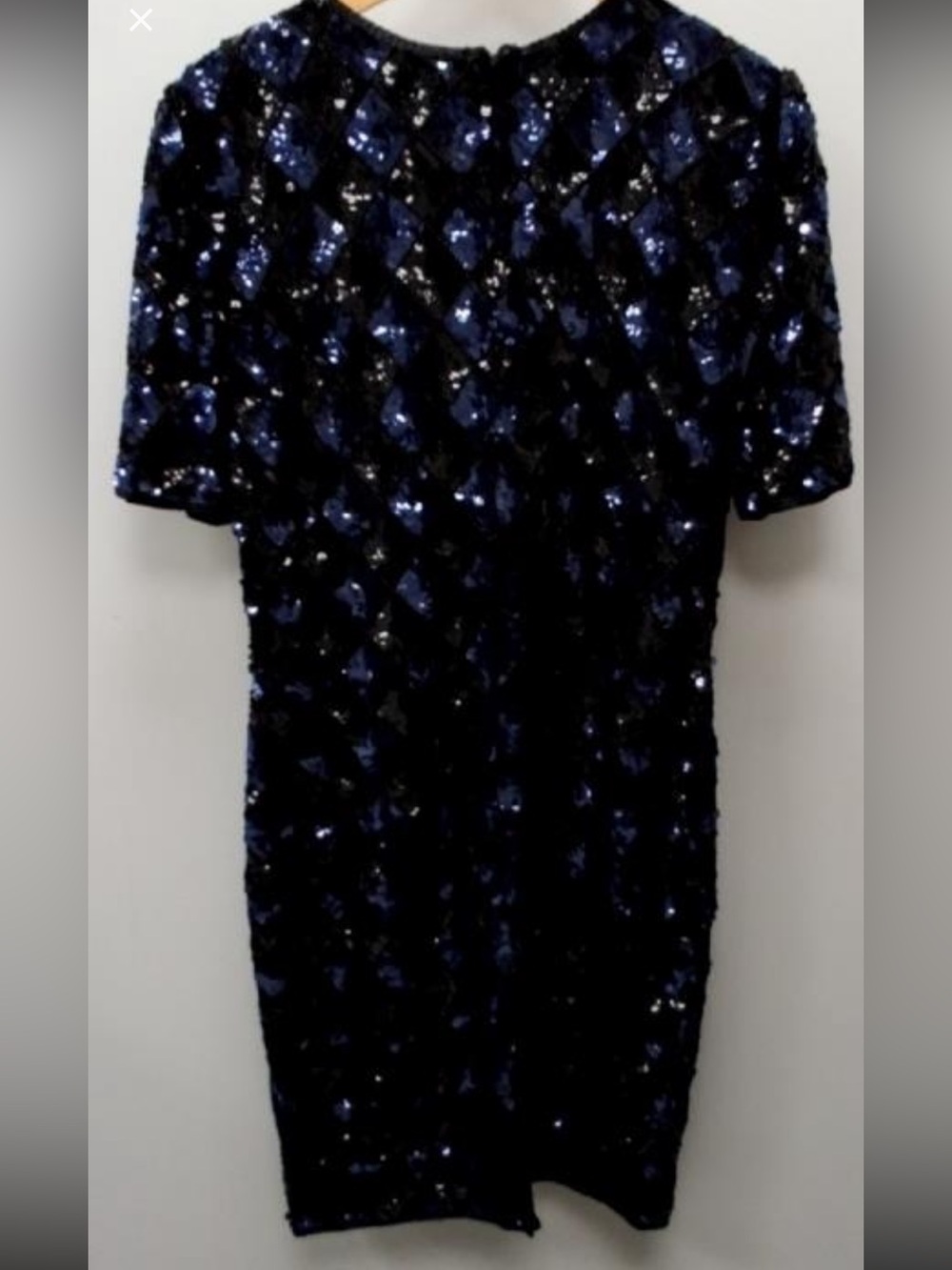 Stenay Vintage Sequin Short-Sleeve Cocktail Dress in Navy and Black - Picture 2 of 4